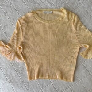 Ulla Johnson Gold Ribbed Knit Top